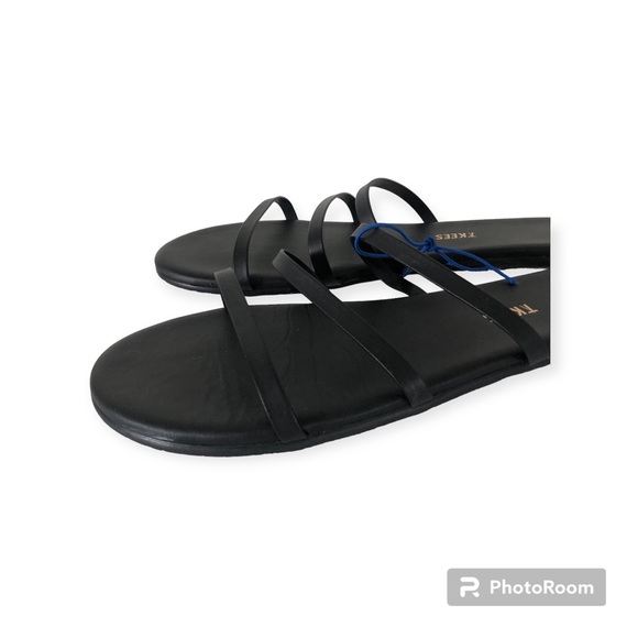 Tieks Emma black leather three strap slide sandals woman's US9 - Picture 3 of 6